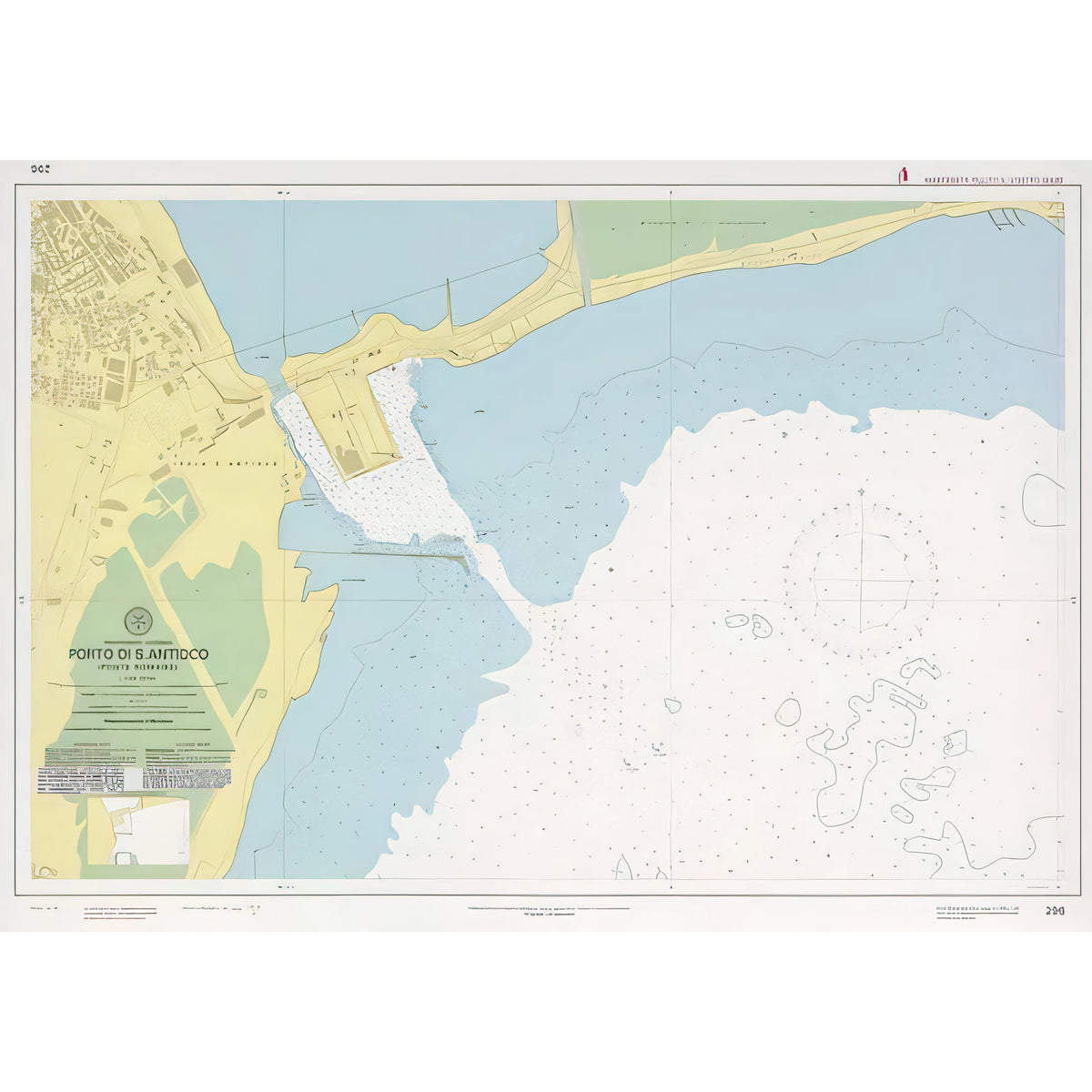 Carta nautica IIM 296 Porto di S. Antioco (Ponte Romano) – Istituto Idrografico della Marina