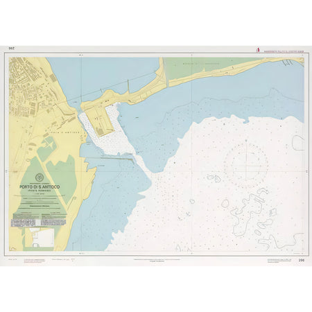 Carta nautica IIM 296 Porto di S. Antioco (Ponte Romano) – Istituto Idrografico della Marina
