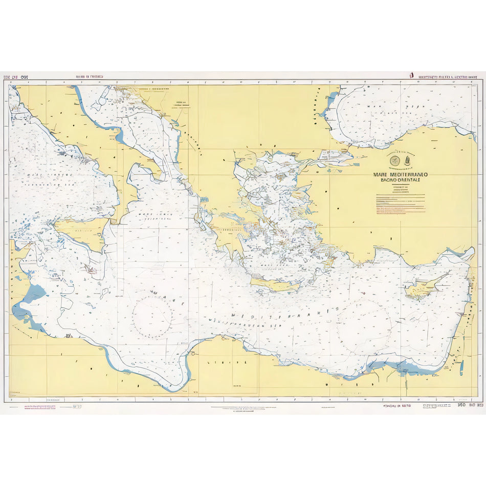 Carta nautica IIM 350 Mare Mediterraneo – Bacino Orientale – Istituto Idrografico della Marina