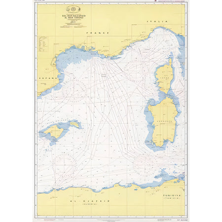 Carta nautica IIM 432 Dal Mar Balearico al Mar Tirreno – Istituto Idrografico della Marina