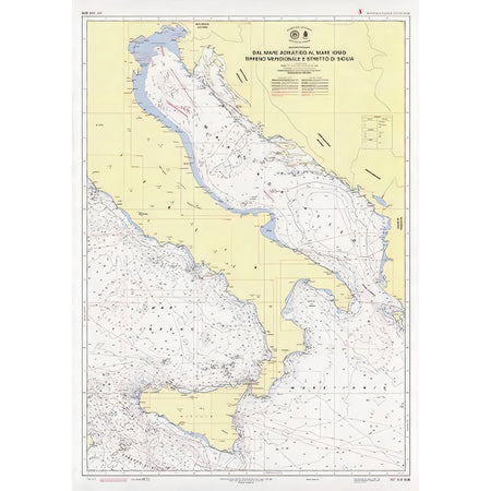 Carta nautica IIM 435 Dal Mare Adriatico al Mar Ionio – Tirreno Meridionale e stretto di Sicilia – Istituto Idrografico della Marina