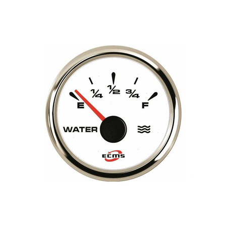 Manometri marini ECMS White Chrome Ø 52mm, Acciaio Inox 316. Strumentazione impermeabile IP67, anti-appannamento e programmabile. acqua
