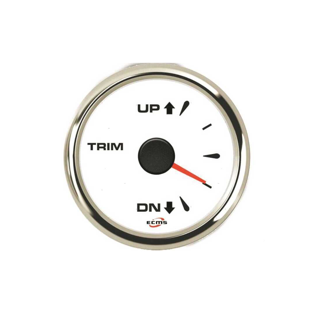Manometri marini ECMS White Chrome Ø 52mm, Acciaio Inox 316. Strumentazione impermeabile IP67, anti-appannamento e programmabile. trim