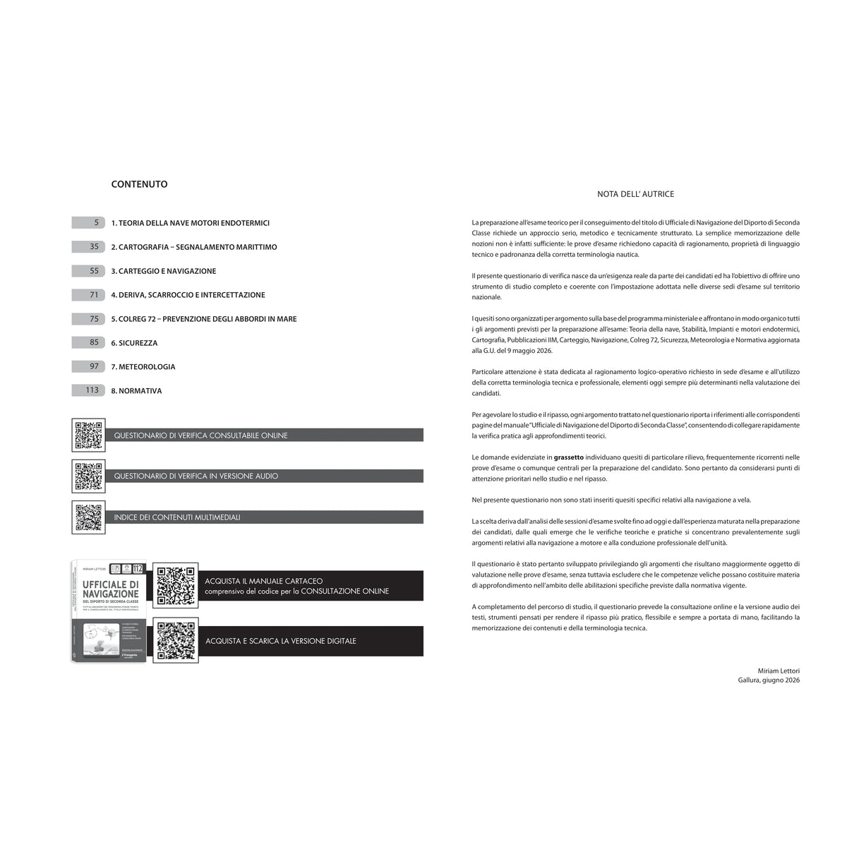Questionario Esame Teorico Ufficiale di Navigazione del Diporto di Seconda Classe – pagine dell'estratto dell'editore (1/8)