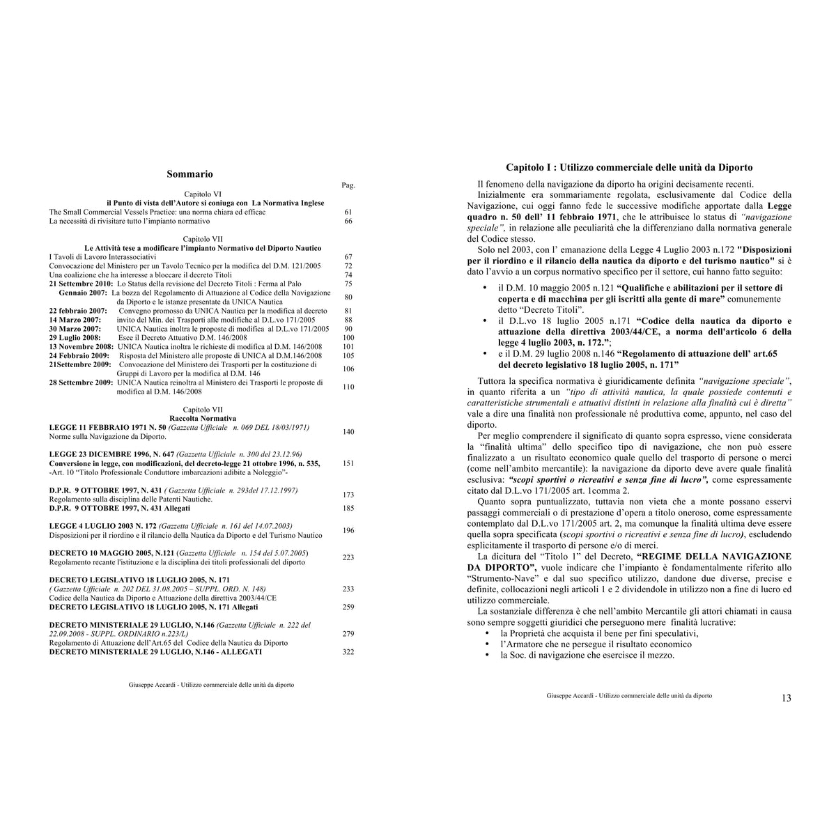 Utilizzo Commerciale delle Unità da Diporto – pagine dell'estratto dell'editore (2/5)