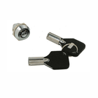 Mini nottolino a cilindro cromato Ø12xH10 con 2 chiavi nere incluse, in metallo argento | Onautica