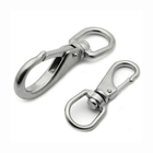 Moschettoni girevoli in acciaio inox A4 color argento, 2 misure diverse con anello D rotante | Onautica