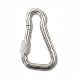 Mousqueton inox 120 mm avec virole AISI 316 A4 ouverture large