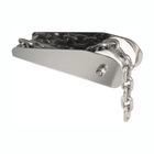 Musone fisso classic rising inox L 320mm con catena in acciaio lucido, vista laterale | Onautica