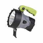 Torcia ricaricabile Nebula 450 lumen nera e grigia con manico verde, lente frontale e supporto pieghevole | Onautica