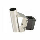 Portabandiera inox argento con morsetto nero in gomma per tubo Ø 22-25 mm | Onautica