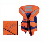 Giubbetto salvagente bambino arancione 15-30 kg con mutandina, fasce blu e bande rifrangenti | Onautica