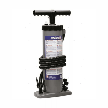 Gonfiatore manuale Bravo 6 grigio con tubo flessibile nero, maniglia a T e base stabile | Onautica