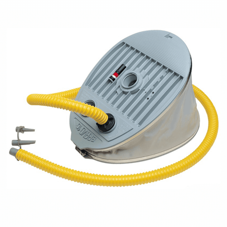 Gonfiatore a pedale Bravo 10 grigio a due camere con tubo flessibile giallo e accessori inclusi | Onautica