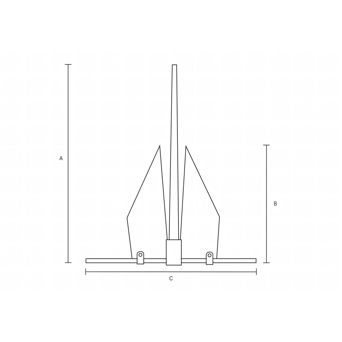 Ancora Guardian, disegno tecnico con quote