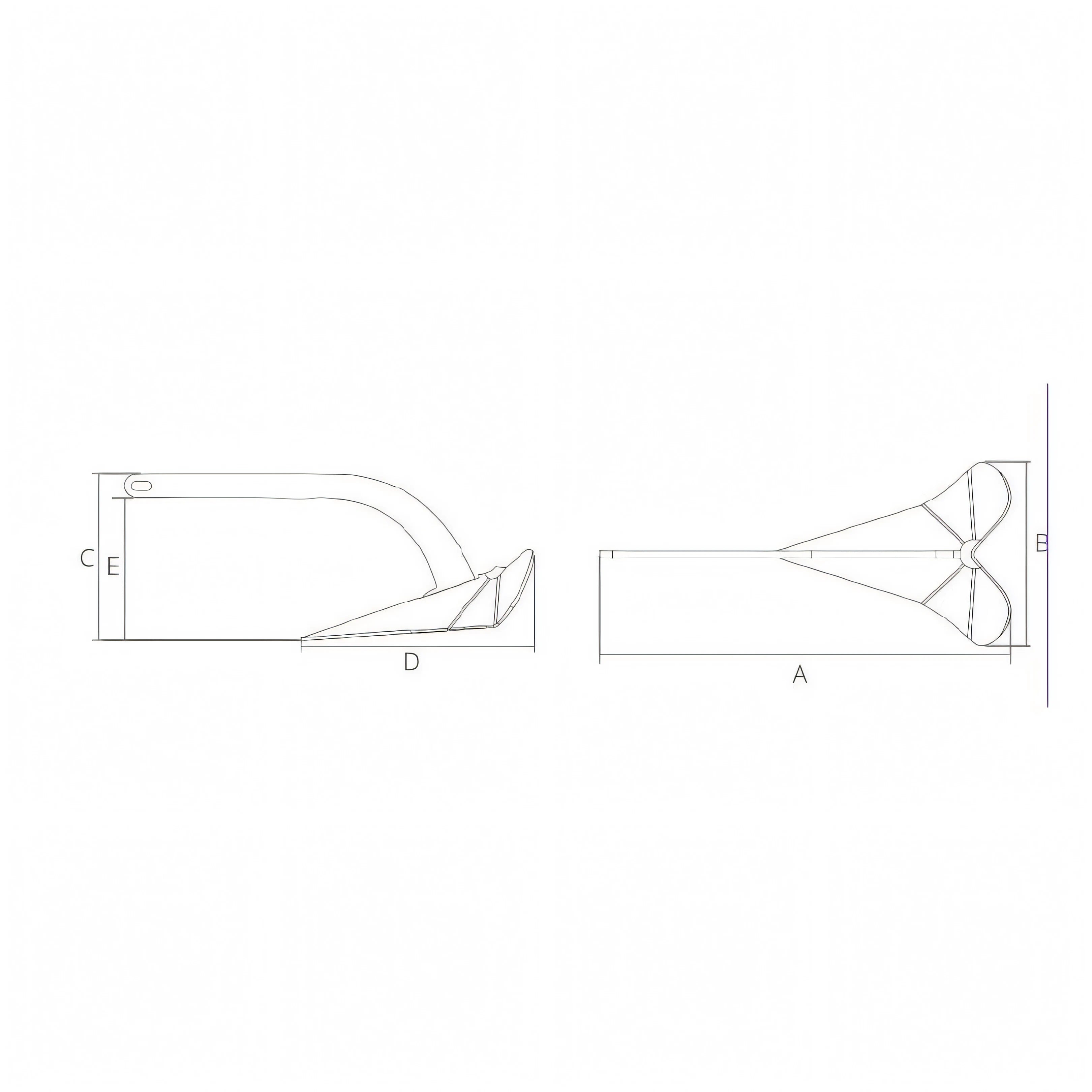 Ancora Kobra 2 Plastimo, disegno tecnico con quote