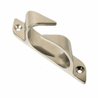 Passacavi nautico in acciaio inox lucido, forma curva con due fori di fissaggio, 115x20 mm | Onautica