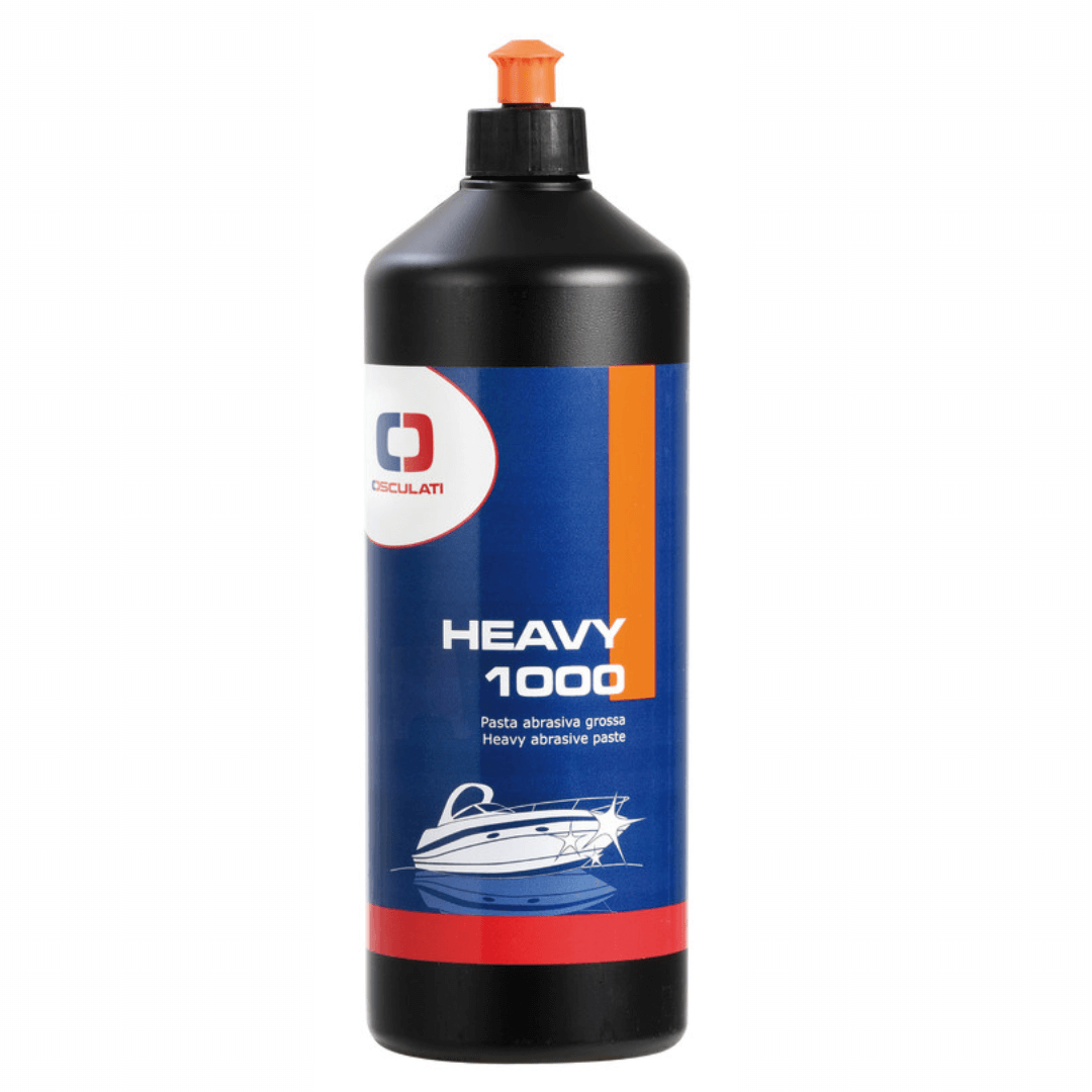 Pasta abrasiva mordente Heavy Cut 1000, 1 kg. Ideale per gelcoat ossidati/ingialliti, con capacità abrasiva e alto livello di lucentezza (dopo P1000).