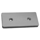 Piastra anodo rettangolare grigia 130x50x18 mm con due fori di fissaggio | Onautica