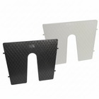 Piastre salvapoppa 450x360mm in plastica rigida nera e grigia con pattern romboidale e foro centrale | Onautica