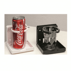 Portabicchieri pieghevole nautico bianco con lattina Coca-Cola e versione nera con bicchiere trasparente | Onautica