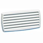 Presa aria a griglia in ABS bianco con alette orizzontali, forma rettangolare arrotondata 201x101 mm | Onautica