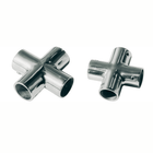 Raccordi a croce per pulpiti in acciaio inox AISI 316 lucido Ø 22 mm, vista coppia | Onautica