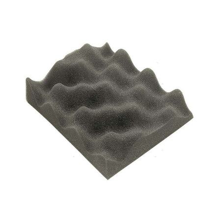 Pannello fonoassorbente a onde grigio in schiuma acustica 30mm, profilo ondulato, forma quadrata | Onautica