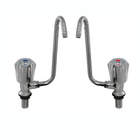 Rubinetto classic DX canna abbattibile cromato con manopola trasparente rossa, montaggio ponte | Onautica