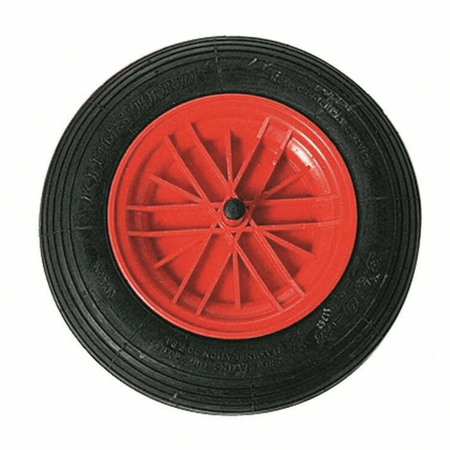 Ruota per carrello alaggio Ø 360 mm con cerchio rosso in plastica e pneumatico nero | Onautica