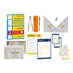 Set carteggio Navy con libro, squadre nautiche, compasso, carte nautiche, blocco e schede | Onautica