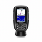 Echosounder Garmin Striker 4 nero con display a colori GPS e sonar, vista frontale con supporto | Onautica