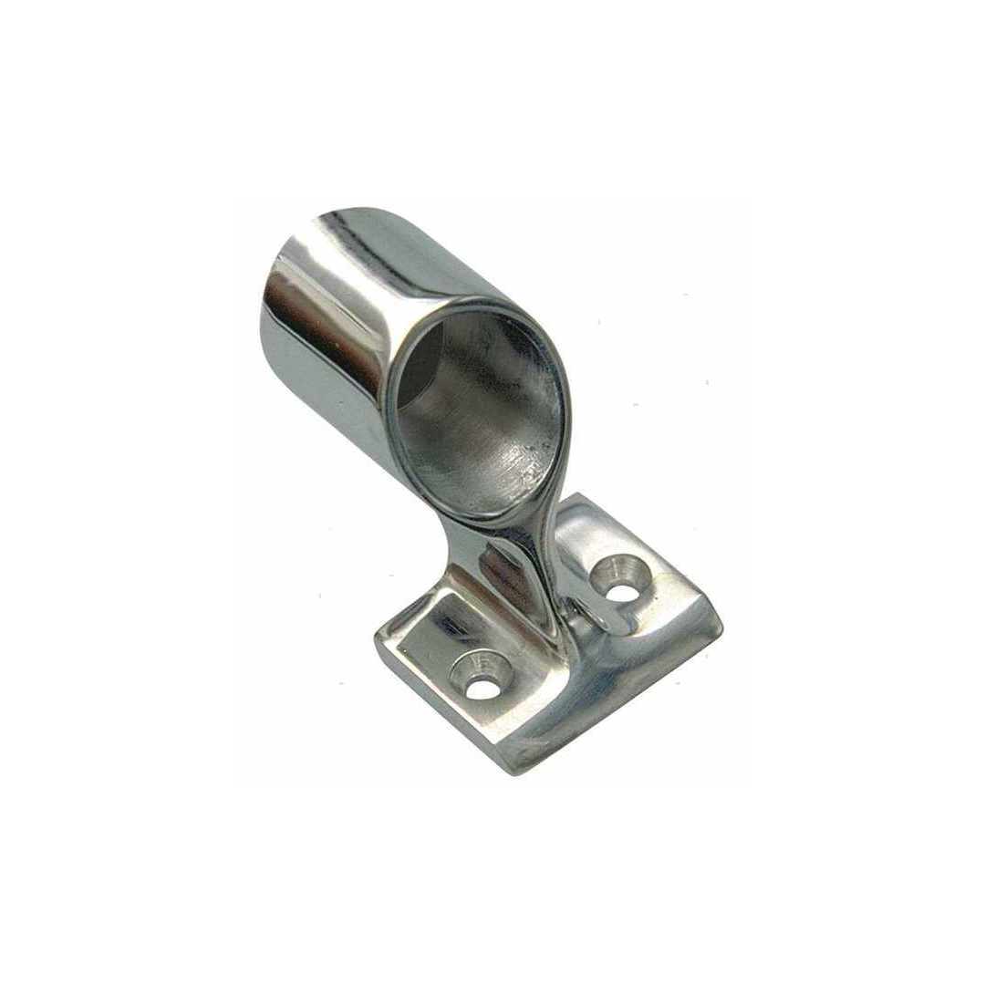 Supporto passamano New Line in acciaio inox lucido con base rettangolare e fori di fissaggio | Onautica
