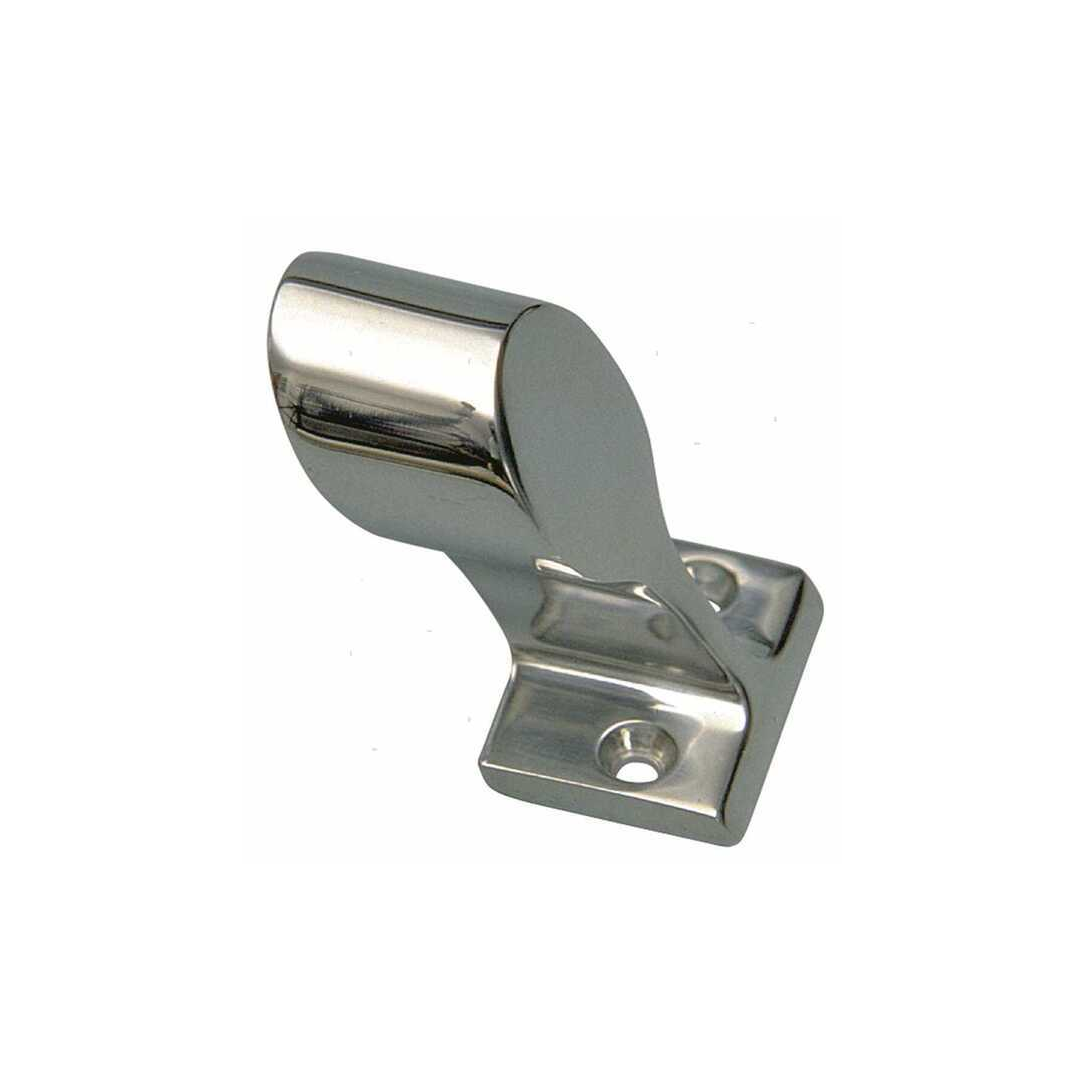 Supporto passamano New Line in acciaio inox lucido con base rettangolare e fori di fissaggio | Onautica