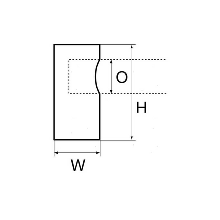 Scheda tecnica supporti passamano cilindrici in acciaio inox con dimensioni W, H e apertura O | Onautica