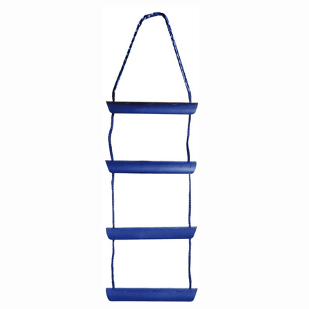 Scaletta biscaglina 3 gradini blu in plastica con corda intrecciata blu e gancio superiore | Onautica