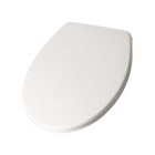 Sedile WC marino di ricambio bianco, forma ovale allungata, materiale plastico liscio, coperchio chiuso | Onautica