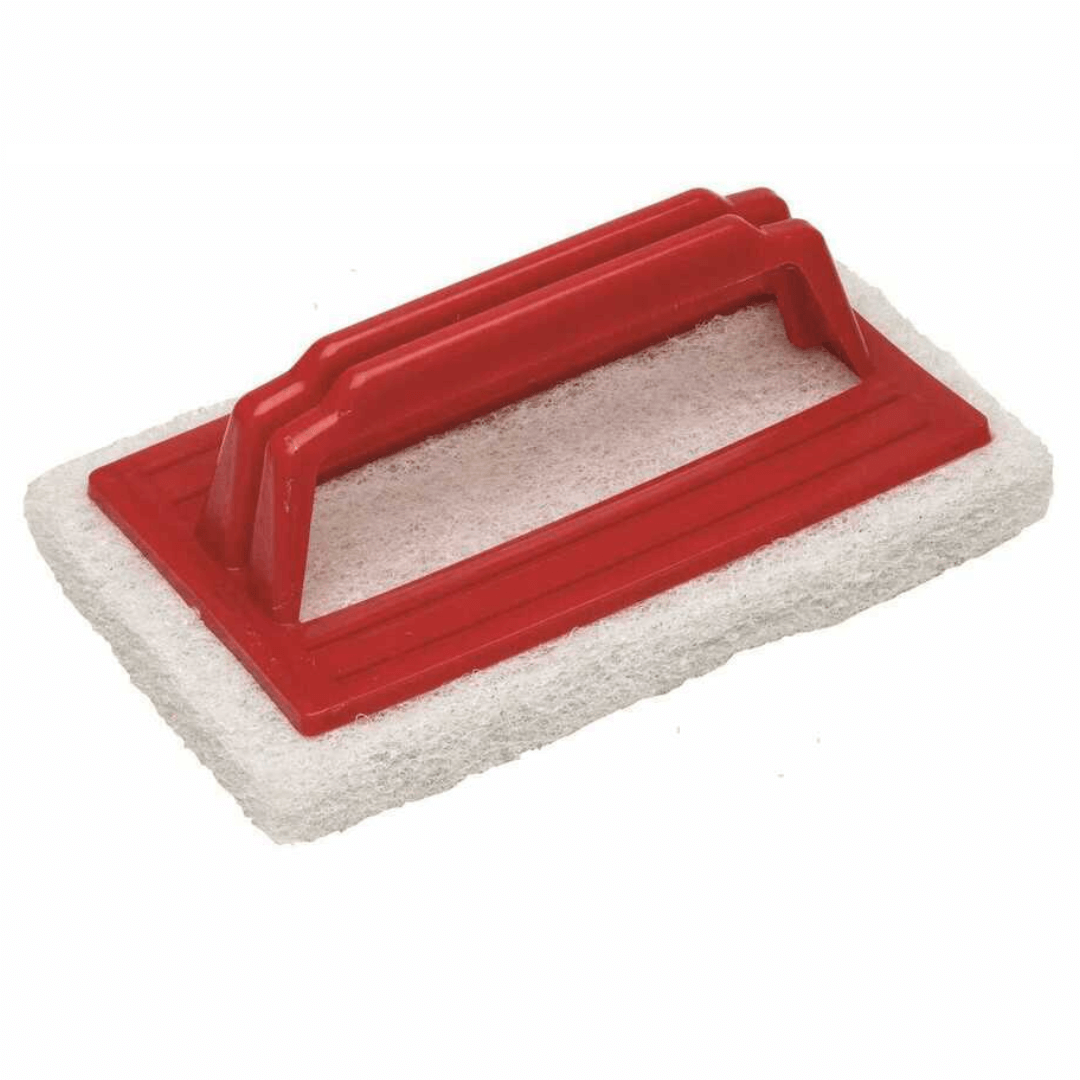 Spazzola carena rossa 150x90 mm con pad abrasivo bianco e manico ergonomico in plastica | Onautica