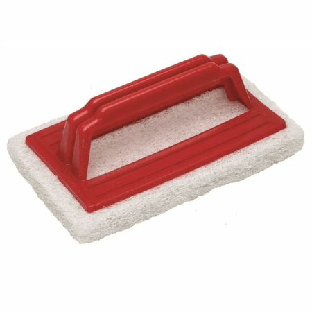 Spazzola carena rossa 150x90 mm con pad abrasivo bianco e manico ergonomico in plastica | Onautica