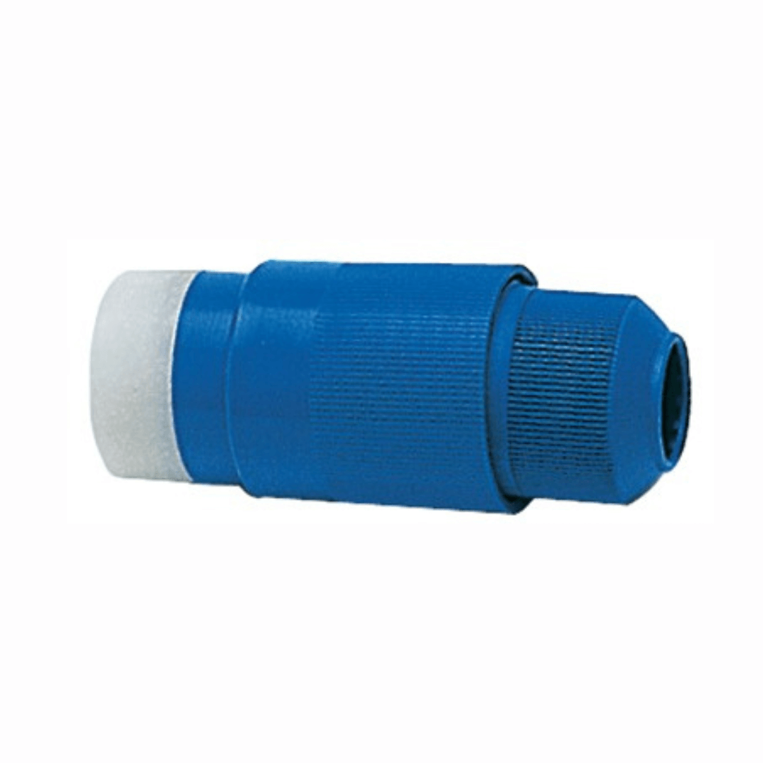 Spina impermeabile da banchina 30A blu e grigia in plastica rigata, Serie Osculati 220/110V | Onautica