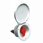 Staccabatterie 280A heavy duty bianco con coperchio apribile e leva rossa, corpo rotondo in plastica | Onautica