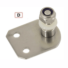 Staffa attuatore inox tipo D con perno snodato e dado nylon, base forata con angoli smussati | Onautica