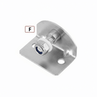 Staffa attuatore inox tipo F con perno e dado autobloccante, forma angolare, fori di fissaggio | Onautica