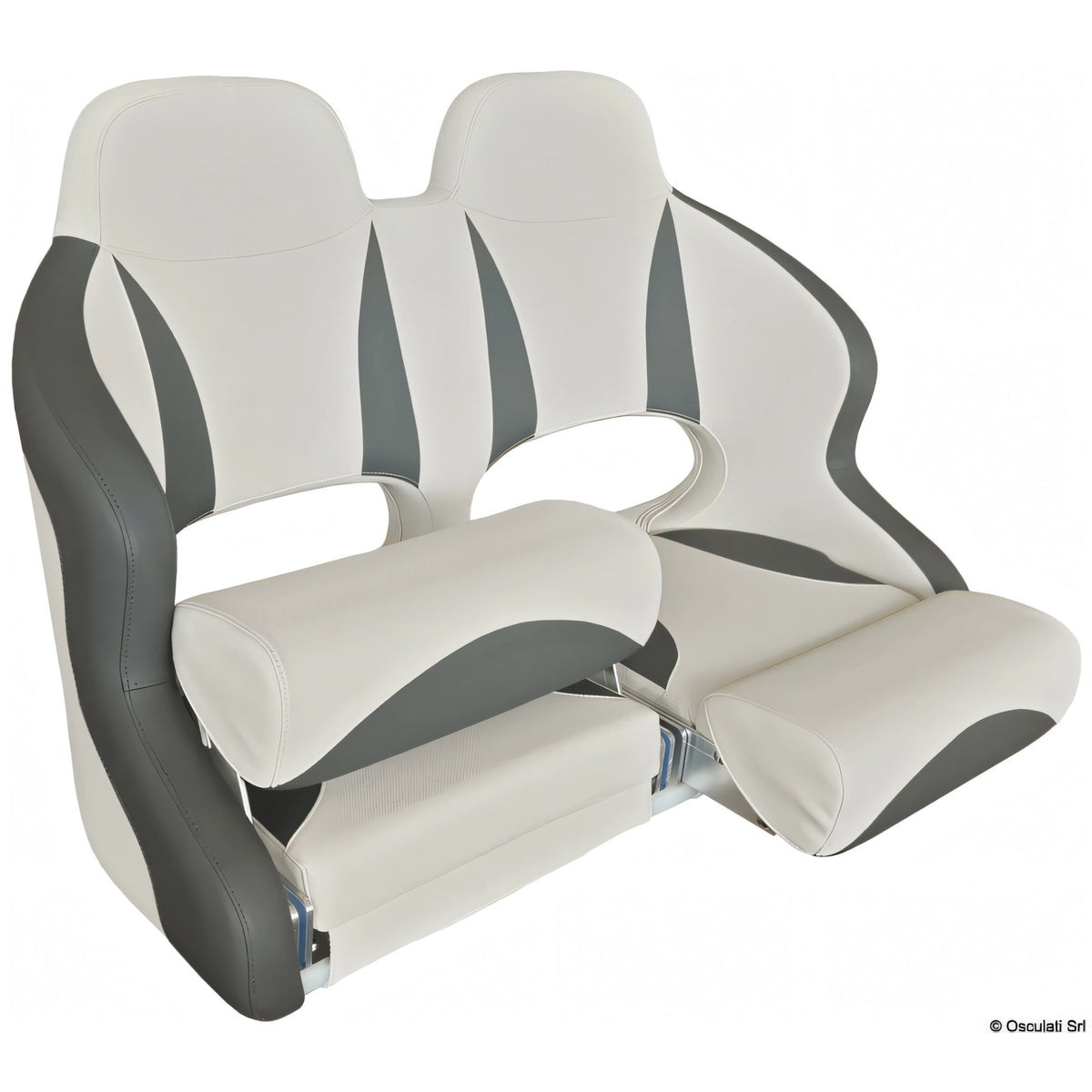 Doppio sedile anatomico imbottito con flip up H99 Osculati