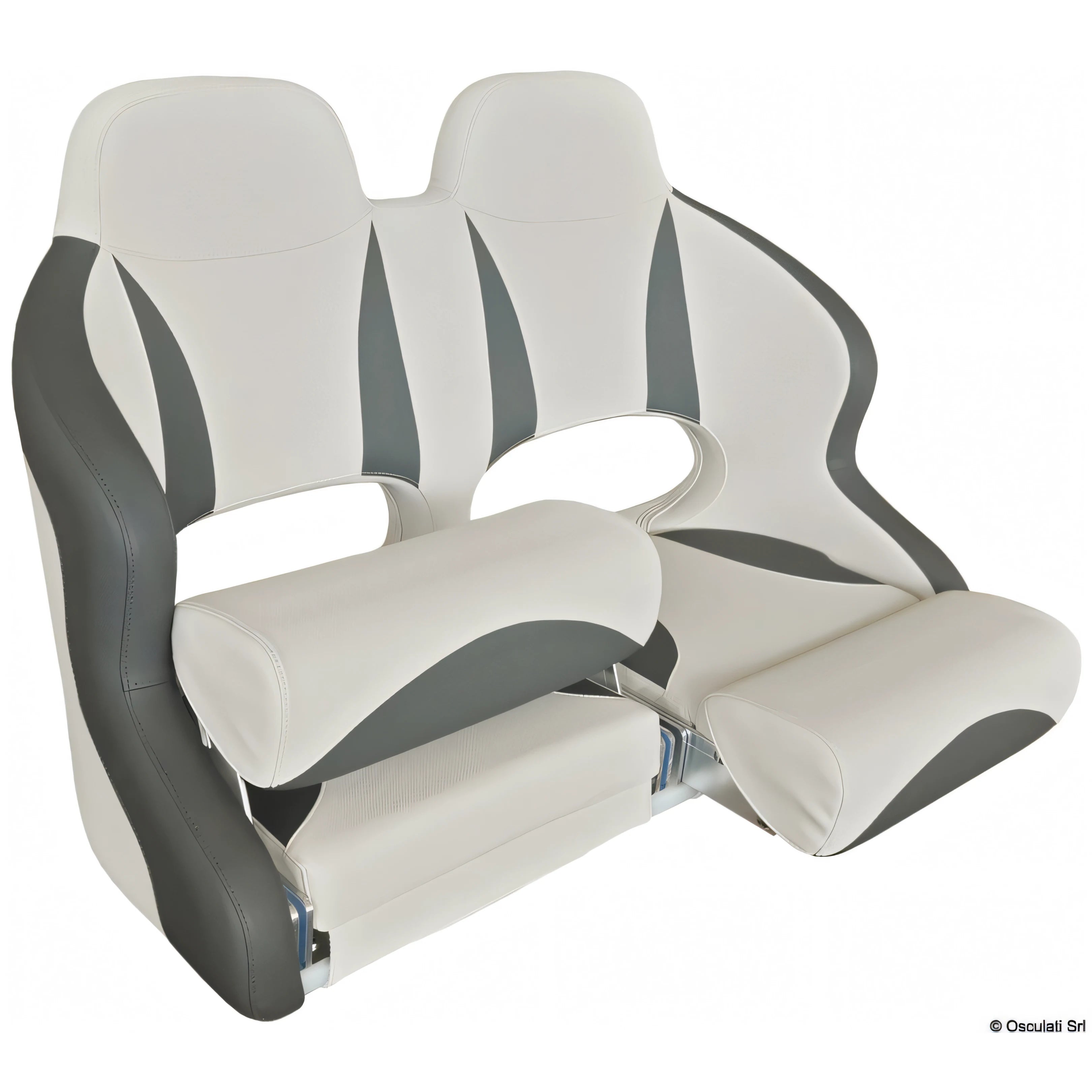 Doppio sedile anatomico imbottito con flip up H99 Osculati