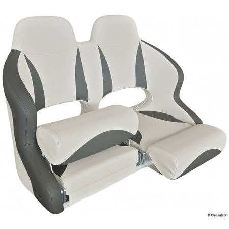 Doppio sedile anatomico imbottito con flip up H99 Osculati
