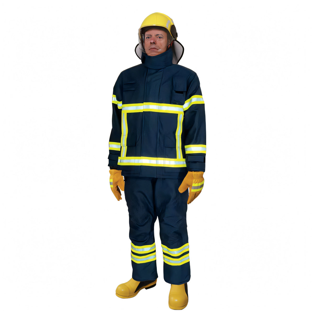 Completo antincendio LALIZAS Antipiros blu navy con bande riflettenti, SOLAS/MED