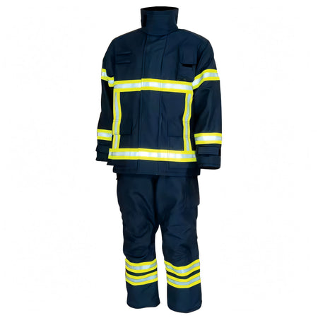 Giacca e pantaloni antincendio LALIZAS Antipiros blu navy con bande riflettenti