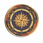 Tabella adesiva rosa dei venti dorata con indicazioni nautiche italiane, Ø 80 mm, multicolore | Onautica