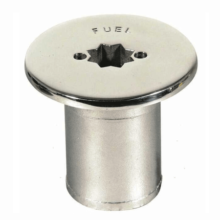 Tappo carburante in acciaio inox lucido con collo cilindrico Ø 38 mm e chiusura a stella | Onautica
